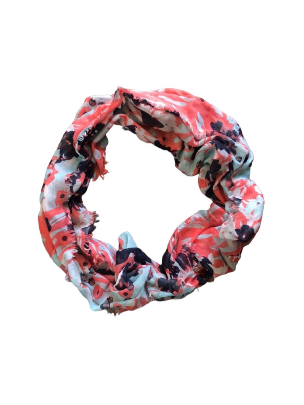 Nordstrom BP Coral & Blue Floral Infinity Scarf